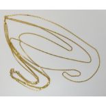 A 14k gold three strand fancy chain, length of shortest chain 57cm, weight 9.7gms Condition