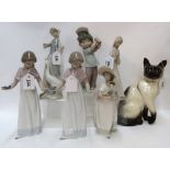 Assorted Lladro and Nao figures etc Condition Report: Mainly damaged.