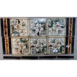 Six Lily decorated Victorian tiles and others Condition Report: