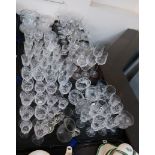 A collection of Edinburgh cut crystal glasses, assorted other drinking glasses, dishes etc Condition