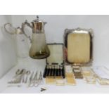 A tray lot of EP - claret jugs, cheese bowls, place card holders Condition Report: Available upon