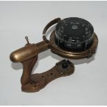 A Henry Brown and Son Sestrel Moore Compass, modern bulkhead clock and prismatic compass (3)