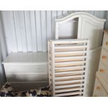 A bedroom suite comprising chest of drawers, wardrobe and two single beds (def) Condition Report: