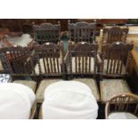 Five Victorian carved oak dining chairs with two matching carvers (7) Condition Report: