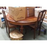 A mahogany oval extending dining table and four dining chairs (5) Condition Report: Available upon