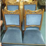 A set of four oak dining chairs and a drop leaf table (5) Condition Report: Available upon request