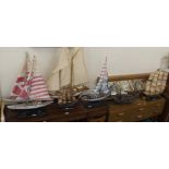 Seven assorted model boats (7) Condition Report: Available upon request