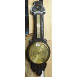A Victorian oak barometer and two signed prints (3) Condition Report: Available upon request