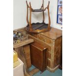 A Victorian two over three chest of drawers, filing cabinet, window table, drop leaf table and oak