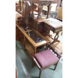 A piano stool, hall table and a mirror (3) Condition Report: Available upon request