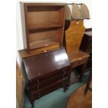 A mahogany bureau, table, coal depot, bookcase, worktable, mirror and a what not (7) Condition