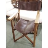 A safari chair with leather seat and back Condition Report: Available upon request