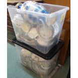 Three boxes of ceramics, two mirrors and a nest of tables (6) Condition Report: Available upon