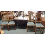 A set of four carved oak chairs and an oak gateleg table (5) Condition Report: Available upon