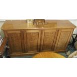 A Victorian pine four door kitchen cabinet Condition Report: