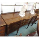 A Georgian style mahogany sideboard with brass rail Condition Report: Available upon request