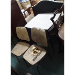A Mid-Century Formica kitchen table and four chairs (def) Condition Report: Available upon request