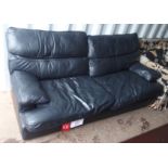 A G-plan black leather sofa Condition Report: Available upon request