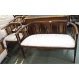 A oak parlour sofa and two matching chairs (def) (3) Condition Report: