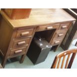 A twin pedestal oak office desk Condition Report: Available upon request