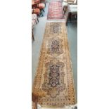 Two carpet runners, 324cm x 81cm and 332cm x 81cm (2) Condition Report: