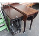 An oak gateleg table and a mahogany drop-leaf table (2) Condition Report: Available upon request