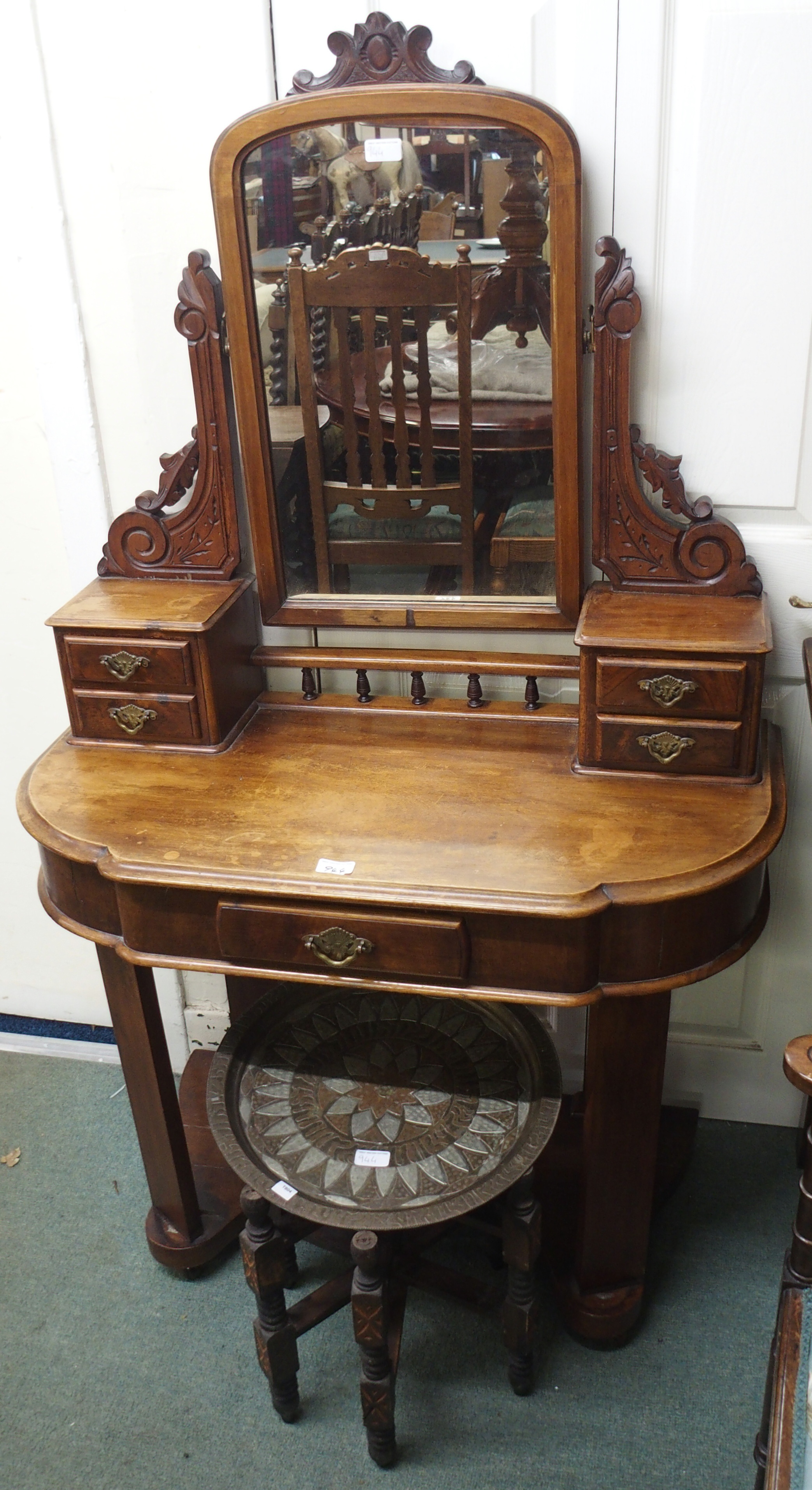 A Victorian washstand (def) and a folding table (2) Condition Report: Available upon request