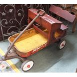 A metal hand child's hand cart and miniature school desk (2) Condition Report: Available upon