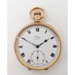 A 9ct gold Sorley of Glasgow open face pocket watch, diameter of the case 4.9cm, weight 85.6gms
