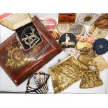 A collection of compacts to include Guelain, Revlon etc and a collection of costume jewellery in