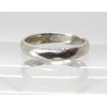 A platinum wedding ring size K1/2, weight 4gms Condition Report: Available upon request