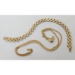 A 9ct gold link bracelet length 17cm, and a 9ct gold curb link chain length 40cm, combined weight