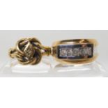 A 9ct yellow and white gold ring set with approximately 0.33cts of brilliant cut diamonds size P,