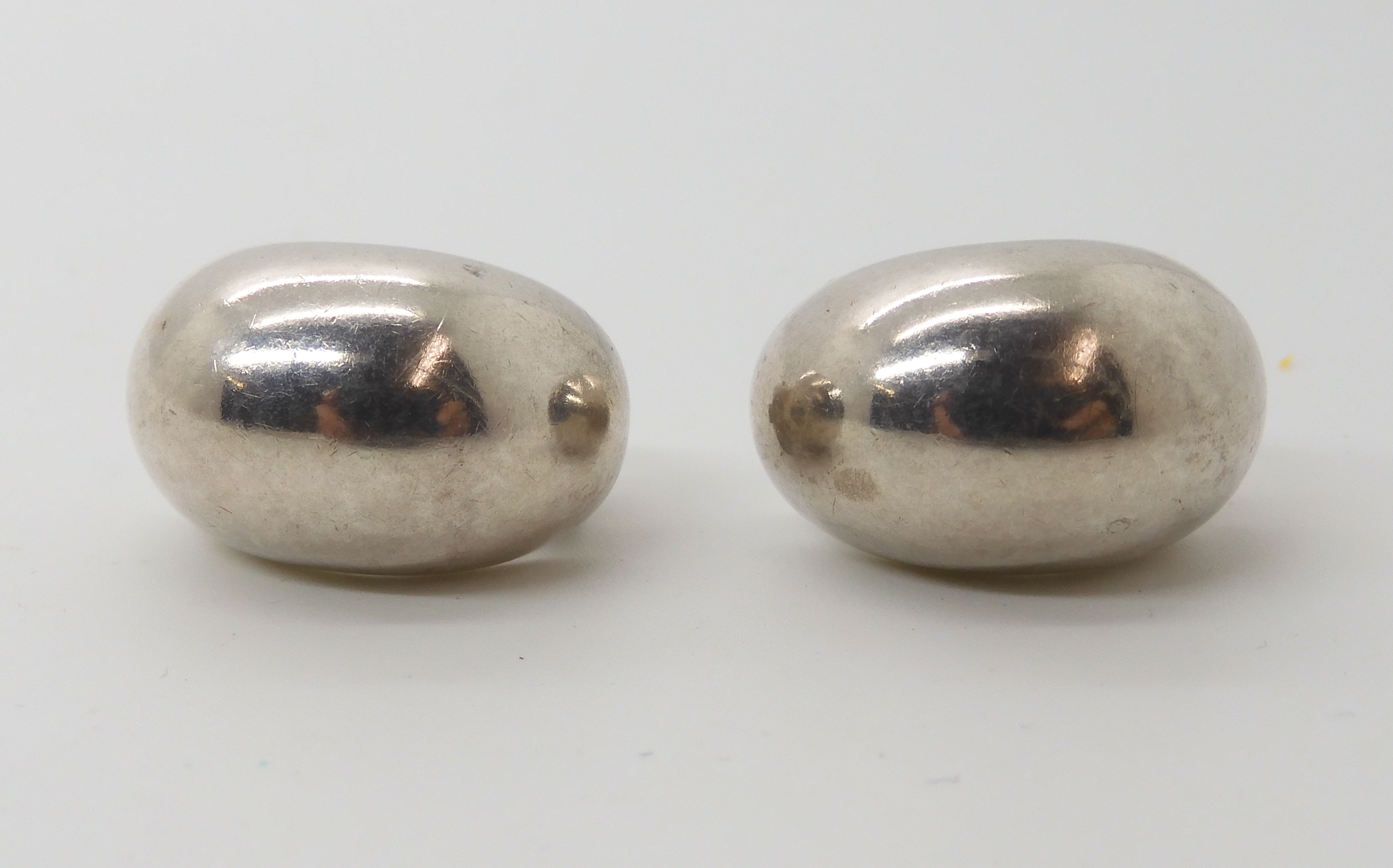 A pair of silver Georg Jensen clip on earrings pattern number 267A Condition Report: