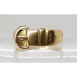 An 18ct gold buckle ring, size V, 5.9gms Condition Report: Available upon request