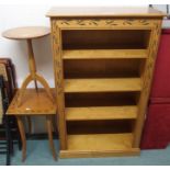 An open bookcase, 136cm high x 81cm wide x 36cm deep with two matching side tables (3) Condition