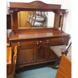 A mahogany mirror backed sideboard, 185cm high x 155cm wide x 56cm deep Condition Report: