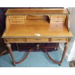 A reproduction writing desk, 98cm high x 94cm wide x 45cm deep Condition Report: Available upon