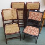 A set of four folding chairs and another folding chair (5) Condition Report: Available upon request