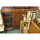 A mahogany cabinet with two glazed doors, 116cm high x 176cm wide x 31cm deep Condition Report: