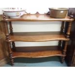 Victorian mahogany three tier what not, 114cm high x 120cm wide x 40cm deep Condition Report:
