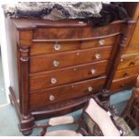 A Victorian mahogany chest of drawers, 139cm high x 132cm wide x 60cm deep Condition Report: