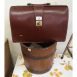 A Lister oak planter and a briefcase (2) Condition Report: Available upon request