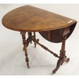 A burr walnut Sutherland table, 71cm high x 120cm wide x 87cm deep Condition Report: Available