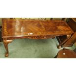 A reproduction mahogany hall table, 63cm high x 132cm wide x 41cm deep Condition Report: Available