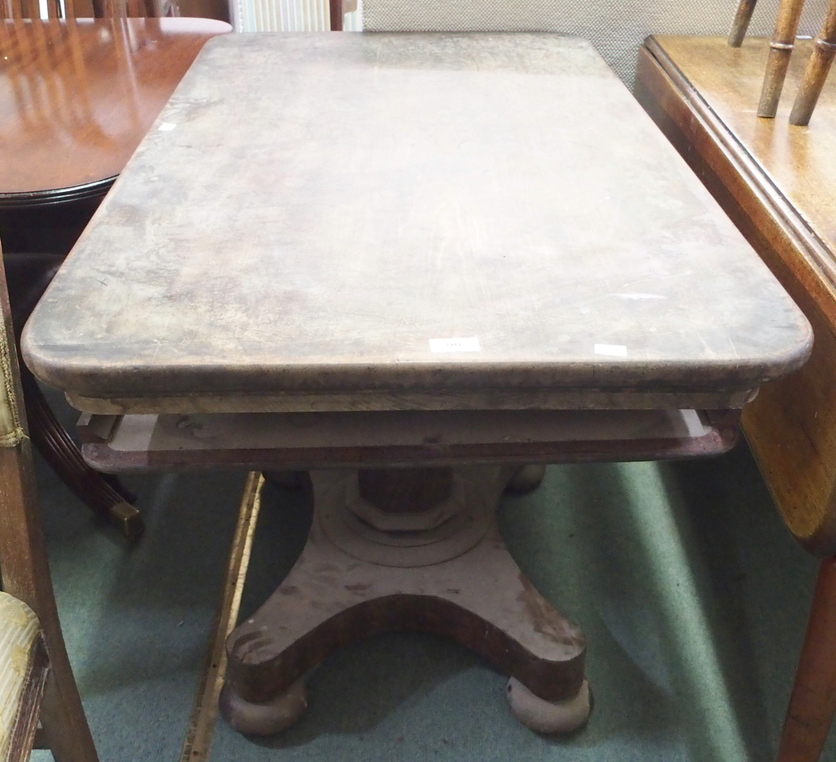A Victorian mahogany pedestal table, 75cm high x 122cm wide x 66cm deep Condition Report: