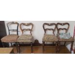 Three Victorian rosewood chairs and another chair (4) Condition Report: Available upon request