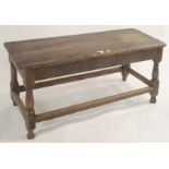 An 18th Century oak bench, 46cm high x 97cm wide x 40cm deep Condition Report: Available upon