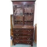 A Georgian mahogany secretaire bookcase, 208cm high x 96cm wide x 49cm deep Condition Report: