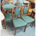 Three dining chairs, carver and another chair (without back) (5) Condition Report: Available upon